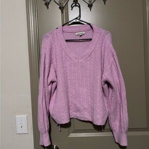 Francesca's Collections Soft Lilac V-Neck Sweater
